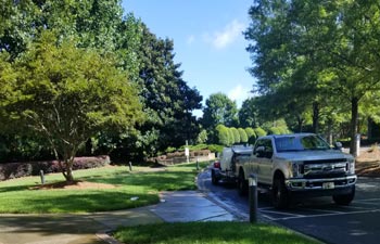 a pickup truck parked on a driveway