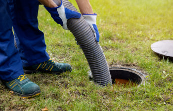 pumping out household septic tank. drain and sewage cleaning service